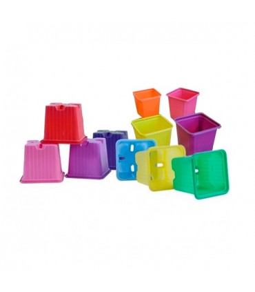 Maceta Cuadrada C. Lila 7 x 7 x 6 cm. - 0.21 lt. 